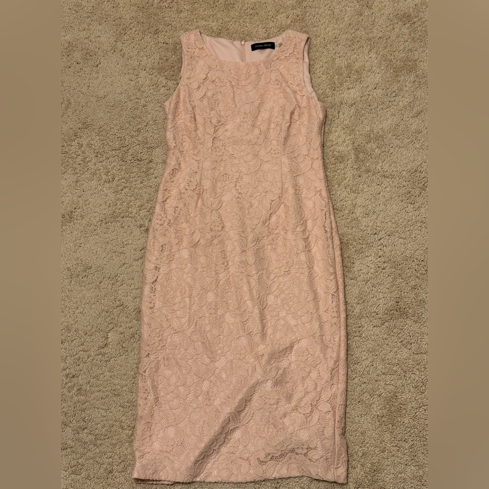Pink Lace Midi Dress